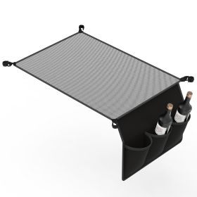 Hanging Storage Net for 35.43x23.62 Camping Table Under Table Folding Net Bag Tear-Resistant with 3 Side Pockets 4 Corner Clips for hunting
