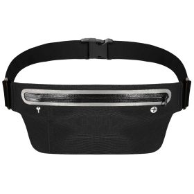 Unisex Sport Waist Pack Running Belt Bag Pouch Adjustable Bounce Free Sweat-Proof Lightweight Slim (Option: Black)