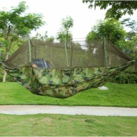 Outdoor Anti Mosquito Hammock With Fine-Mesh Netting  Foldable, Portable Tree-Hanging Swing Bed Suitable For Camping, Gardens, Patios, And Leisure Use (Option: Gray)