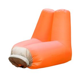 Inflatable Lounger Air Sofa Chair Couch w/ Portable Organizing Bag Waterproof Anti-Leaking for Backyard Lakeside Beach Traveling Camping Picnics (Option: Orang)