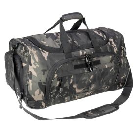 Tactical Gym Duffel Bag for Men Women,Carry on Bag 21 Ã—10Ã—13 with Separate Shoe Compartment,Built for sports, travel, camping, and hunting (Color: Black Camo)