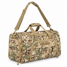 Tactical Gym Duffel Bag for Men Women,Carry on Bag 21 Ã—10Ã—13 with Separate Shoe Compartment,Built for sports, travel, camping, and hunting (Color: Camo)