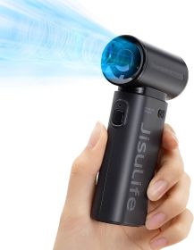 Portable Handheld Fan9, Turbo Power High Speed Air [18H Max Cooling Time], 5 Gear Wind, 5000mAh Rechargeable, Mini Pocket Design (Color: Black   5000mAh)